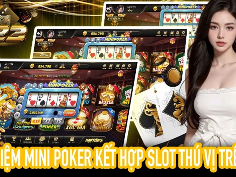 Bàn chơi Poker với các lá bài cộng đồng và chip cược, thể hiện sự căng thẳng và chiến thuật trong từng ván.