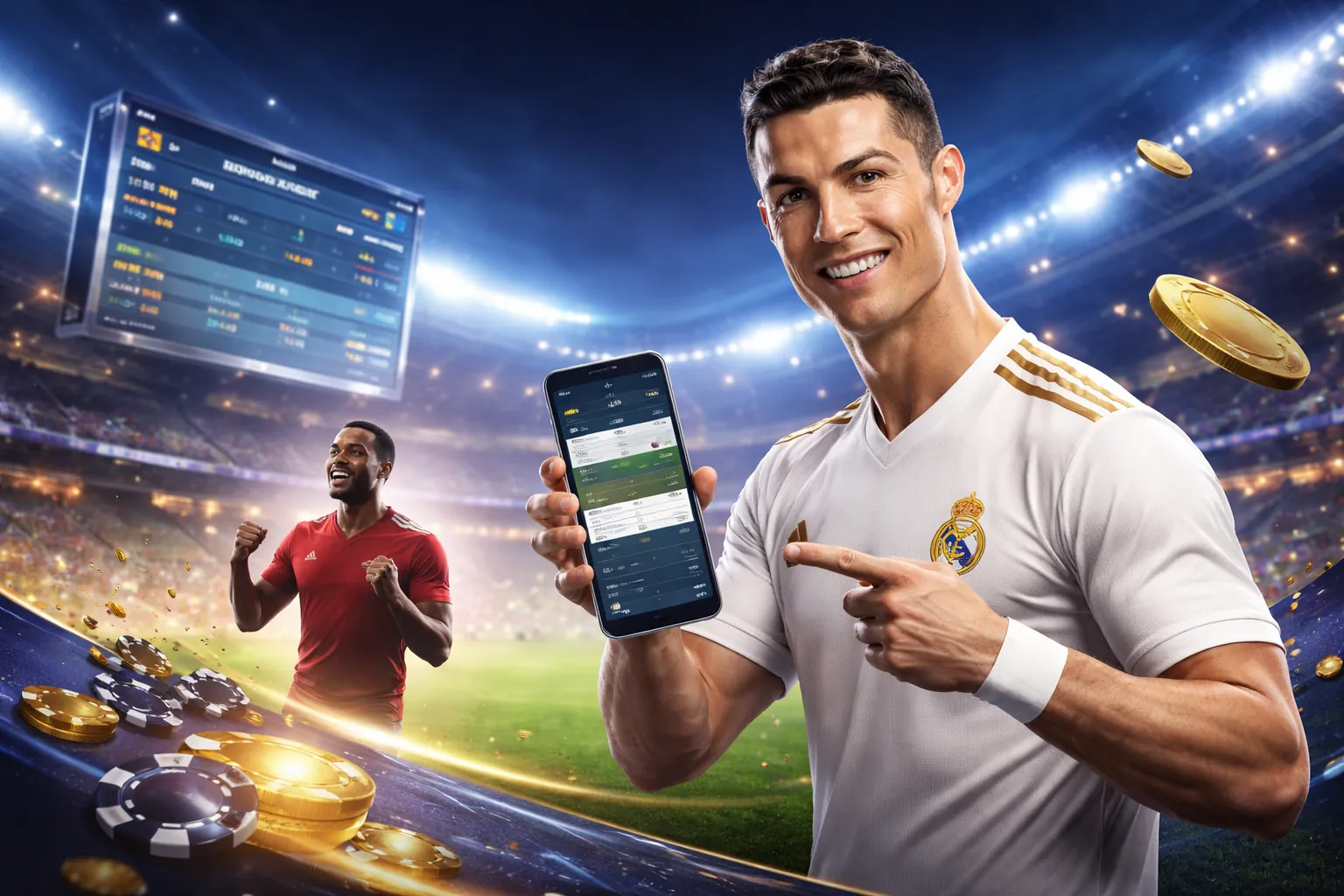 Sân vận động thể thao sôi động, đại diện cho cá cược thể thao Sodo Casino